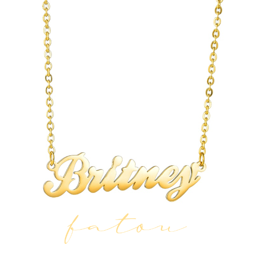 Custom Name Necklace Personalized 18K Gold Plated Nameplate Customized Jewelry Gift for Women