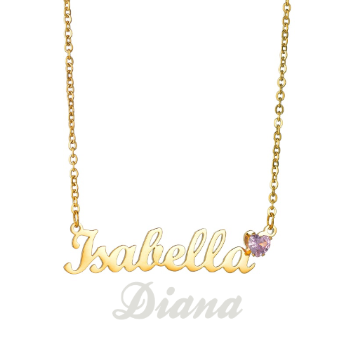 Custom Name Necklace Personalized 18K Gold Plated Nameplate Customized Jewelry Gift for Women