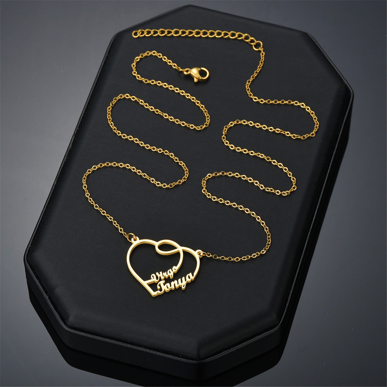 Custom Name Necklace 18K Gold Plated Nameplate Necklace for Women Personalized Jewelry Gift with Box