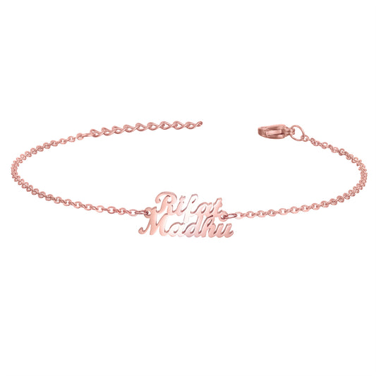 Personalized Name Bracelet or Anklet Bracelet Custom Made with Any Names for Women Girls Custom Name Charm Jewelry for Mothers Day