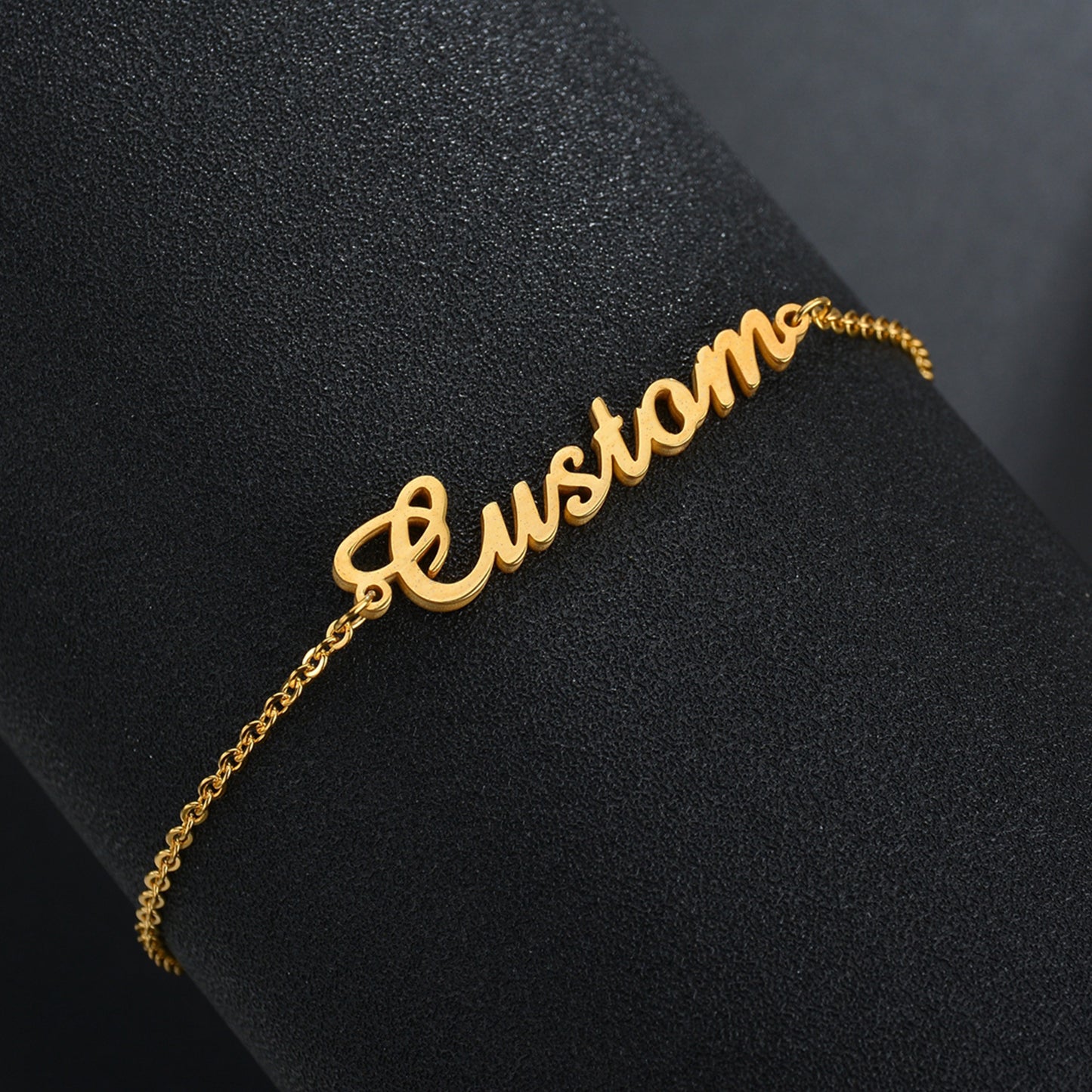 Personalized Ankle Bracelet with Name for Women 18K Real Gold Plated Custom Initial Anklets or Bracelets 6.7-10.7 Inches