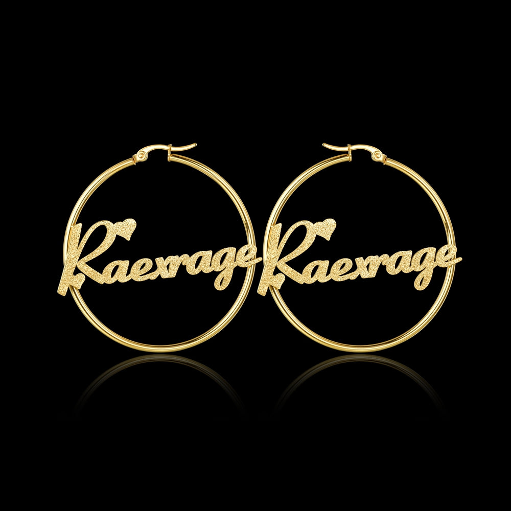 Earrings Personalized Custom Personalized Name Hoop Earrings as a Gift for Women Girls Mother's Gift 2.5 Inch