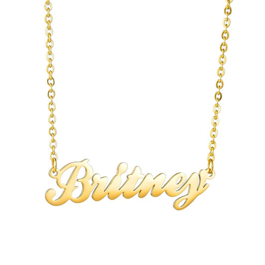 Custom Name Necklace Personalized 18K Gold Plated Nameplate Customized Jewelry Gift for Women