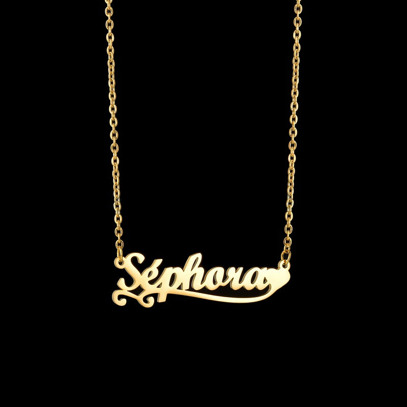 Custom Name Necklace Personalized 18K Gold Plated Nameplate Customized Jewelry Gift for Women
