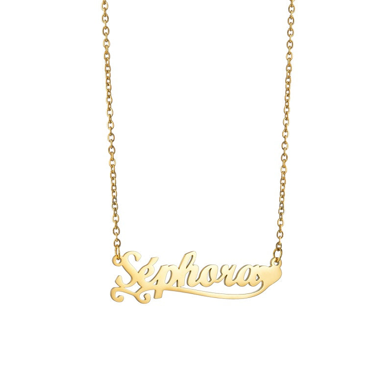 Custom Name Necklace Personalized 18K Gold Plated Nameplate Customized Jewelry Gift for Women