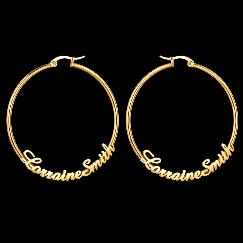 Custom Name Earrings Personalized 18K Gold Plated Customized Earrings Fashion Jewelry Gifts