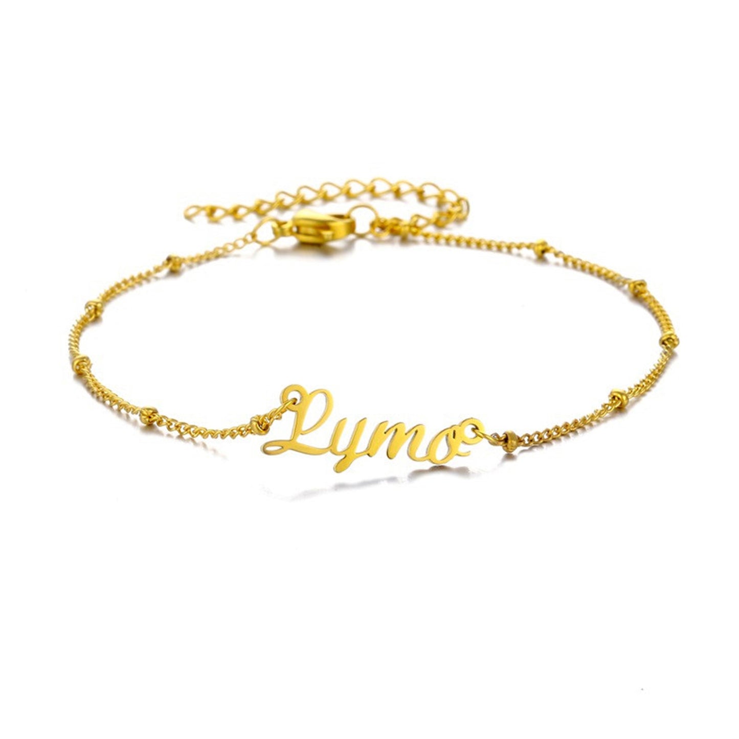 Personalized Name Anklet Made with Any Name 18K Gold Plated Custom Anklet with Birthstone Customized Infinity Anklet Bracelet Gift for Women Girls, Adjustable Name Anklet Bracelet