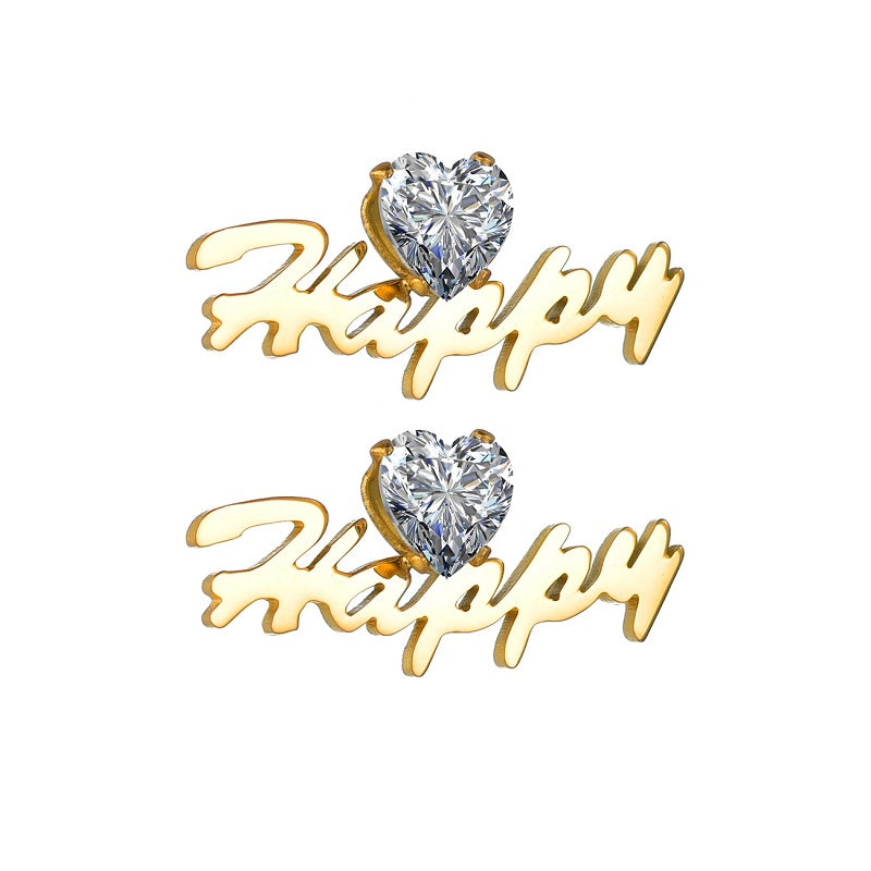 Custom Name Earrings Personalized Gift for Women, 18k Gold Plated Personalized Name Stud Earring Custom Made with Any Name