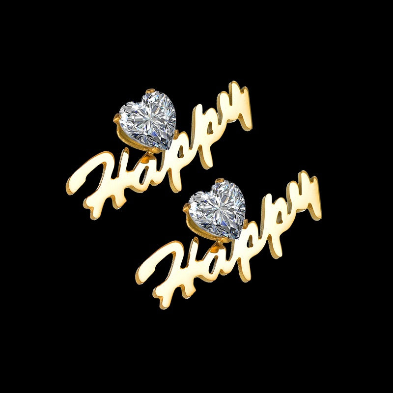 Custom Name Earrings Personalized Gift for Women, 18k Gold Plated Personalized Name Stud Earring Custom Made with Any Name