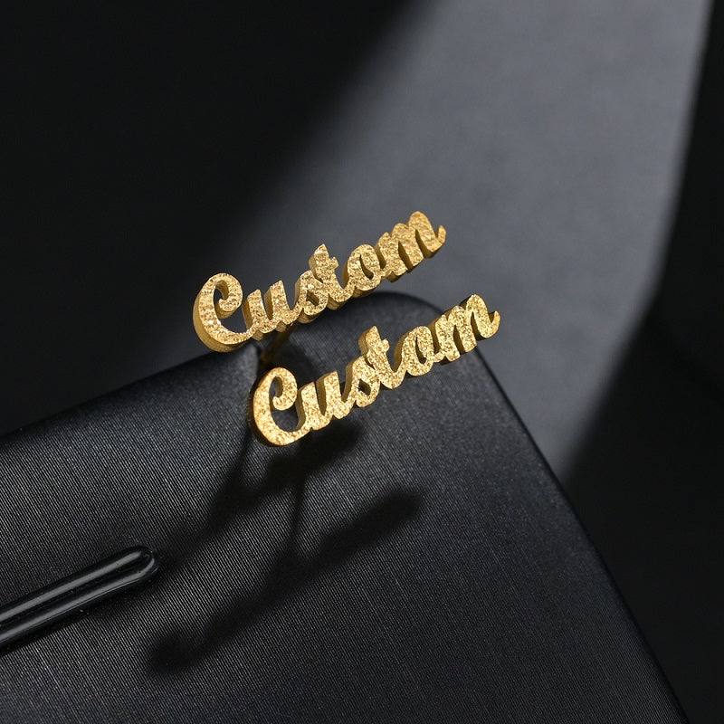 Custom Name Earrings Personalized Gift for Women, 18k Gold Plated Personalized Name Stud Earring Custom Made with Any Name
