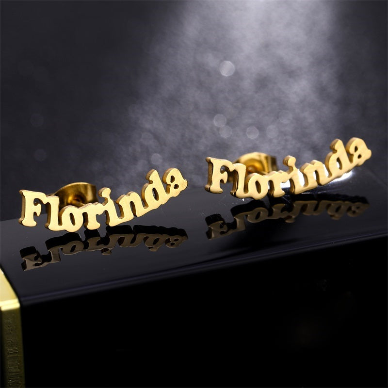 Sterling Silver Stud Personalized Name Earring Custom Made Any Name Earrings Customize Your Own Earring with Name