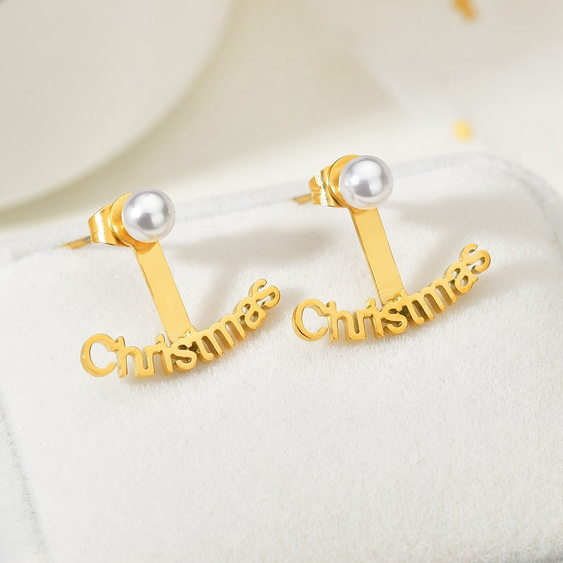 Custom Name Earrings Personalized Gift for Women, 18k Gold Plated Personalized Name Stud Earring Custom Made with Any Name
