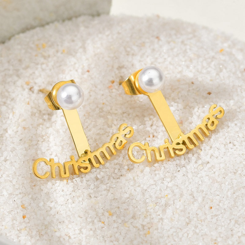 Custom Name Earrings Personalized Gift for Women, 18k Gold Plated Personalized Name Stud Earring Custom Made with Any Name
