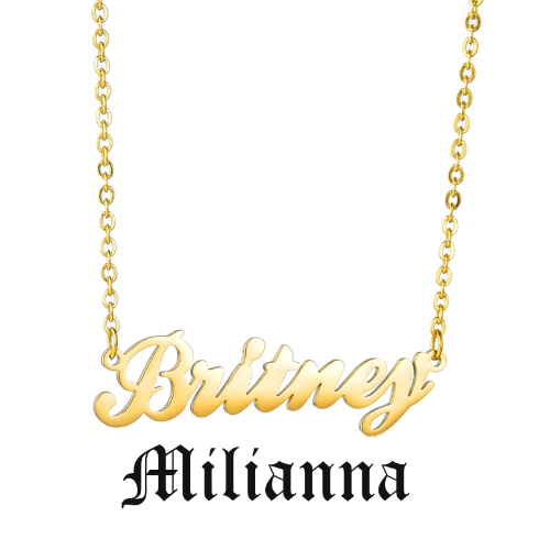 Custom Name Necklace Personalized 18K Gold Plated Nameplate Customized Jewelry Gift for Women