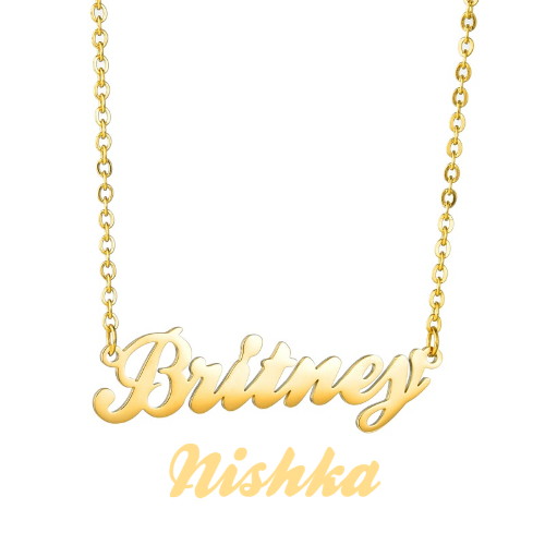 Custom Name Necklace Personalized 18K Gold Plated Nameplate Customized Jewelry Gift for Women