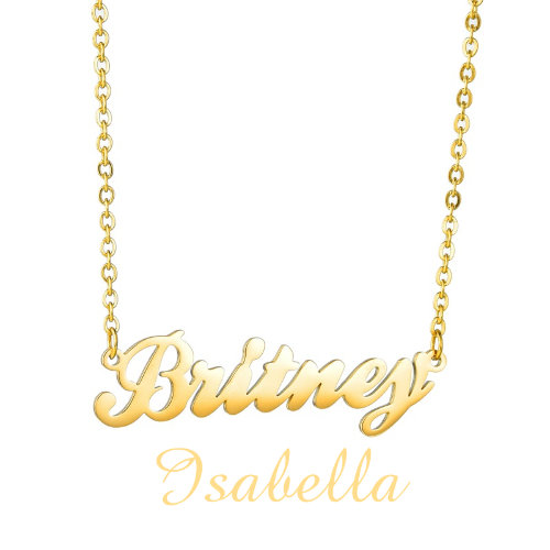 Custom Name Necklace Personalized 18K Gold Plated Nameplate Customized Jewelry Gift for Women