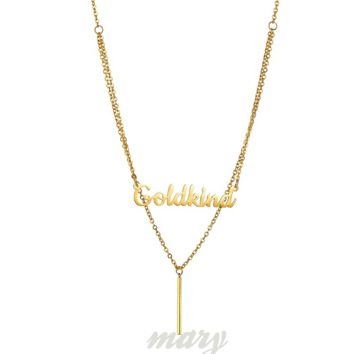 Layered 2 Names Necklace Personalized, Custom Double Chain Choker Necklace 18K Gold Plated Nameplate Pendant for Girls Women Mother