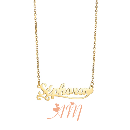 Custom Name Necklace Personalized 18K Gold Plated Nameplate Customized Jewelry Gift for Women