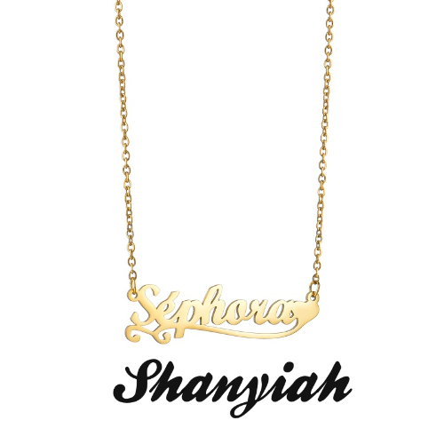 Custom Name Necklace Personalized 18K Gold Plated Nameplate Customized Jewelry Gift for Women