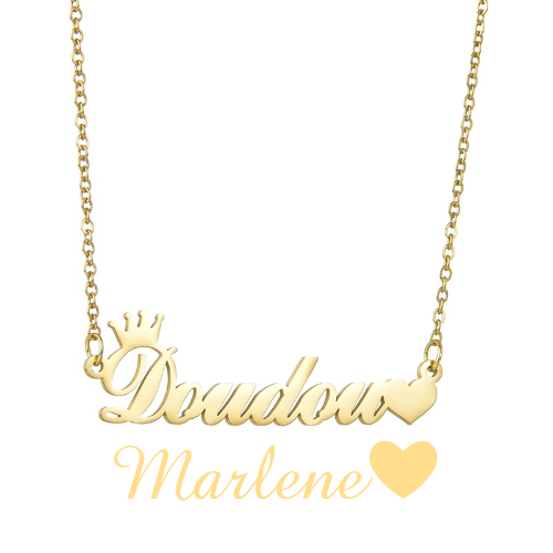 Custom Name Necklace, 18K Gold Plated Nameplate Personalized Jewelry Gift for Women