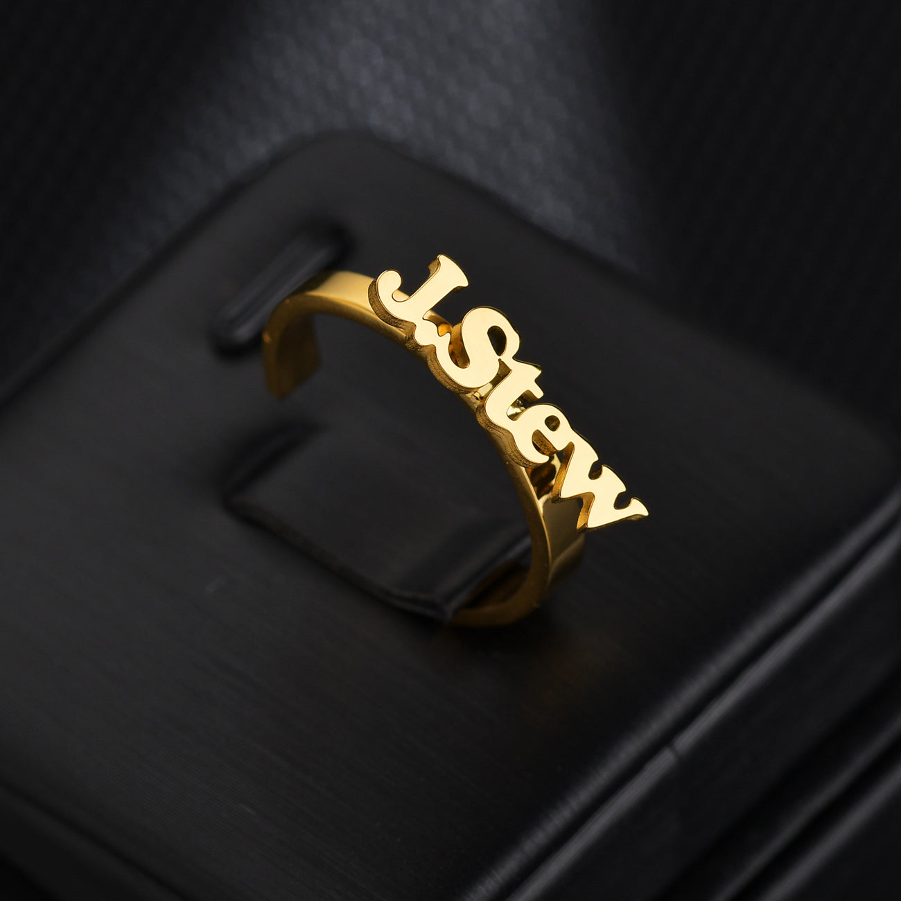 Personalized Name Ring Custom Jewelry 18k Gold Plated Nameplate Rings Mother Daughter Gift for Women Girls