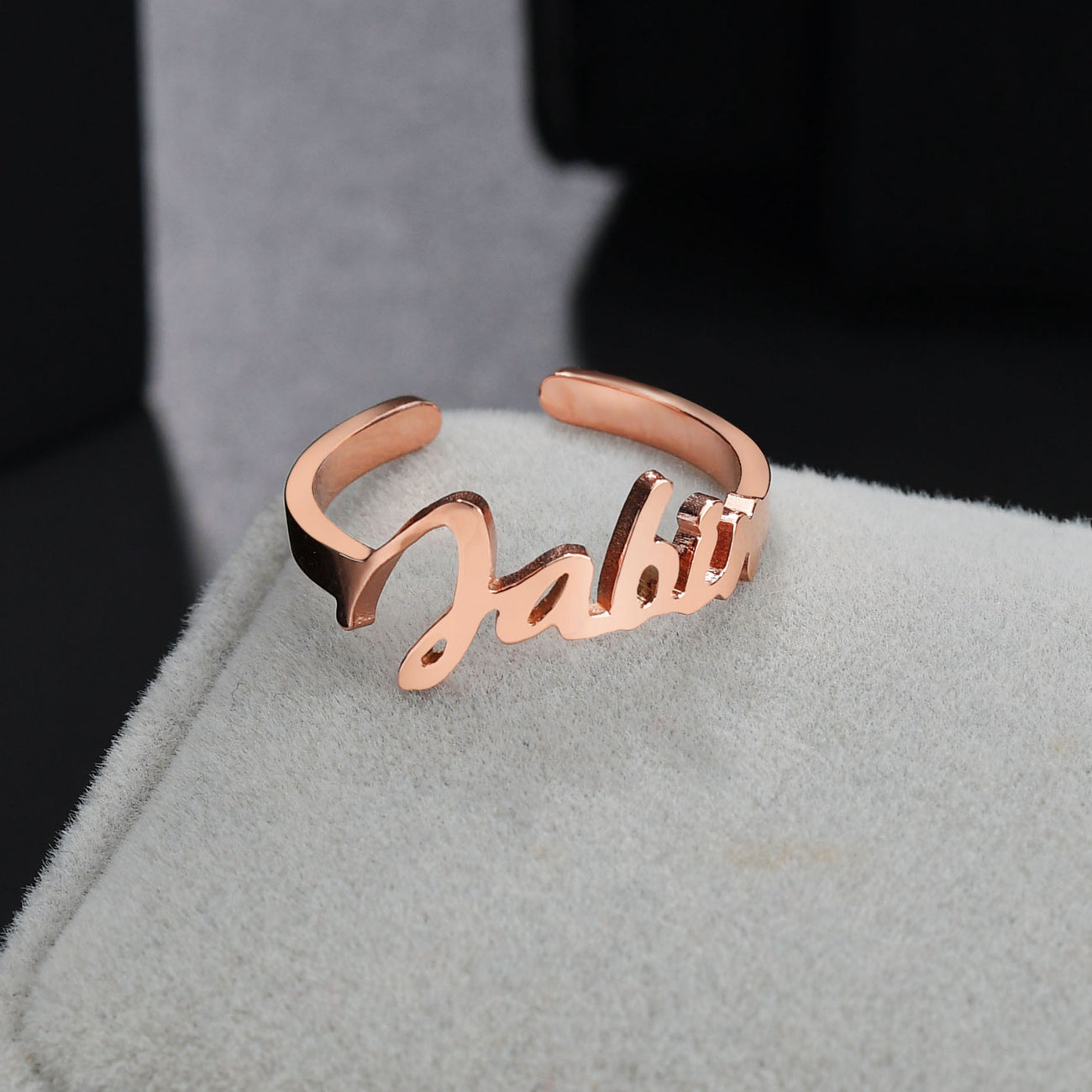 Personalized Name Ring Custom Jewelry 18k Gold Plated Nameplate Rings Mother Daughter Gift for Women Girls