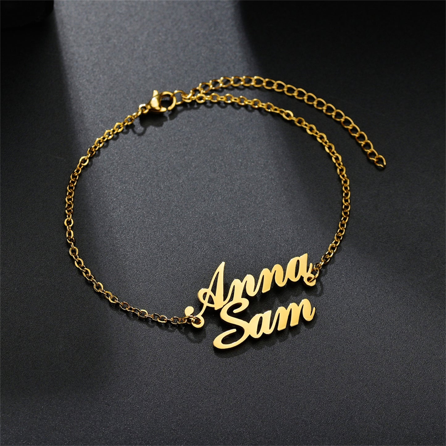 Personalized Name Bracelet or Anklet Bracelet Custom Made with Any Names for Women Girls Custom Name Charm Jewelry for Mothers Day