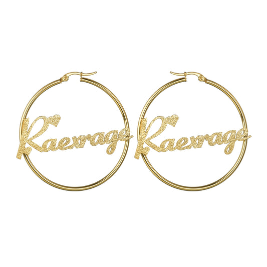 Earrings Personalized Custom Personalized Name Hoop Earrings as a Gift for Women Girls Mother's Gift 2.5 Inch