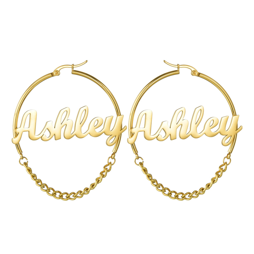 Earrings Personalized Custom Personalized Name Hoop Earrings as a Gift for Women Girls Mother's Gift