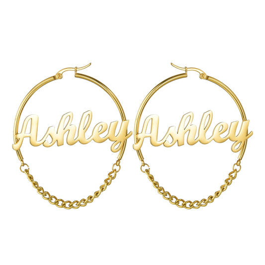 Earrings Personalized Custom Personalized Name Hoop Earrings as a Gift for Women Girls Mother's Gift