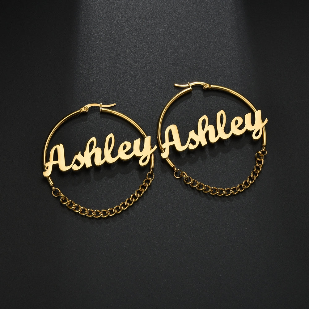 Earrings Personalized Custom Personalized Name Hoop Earrings as a Gift for Women Girls Mother's Gift