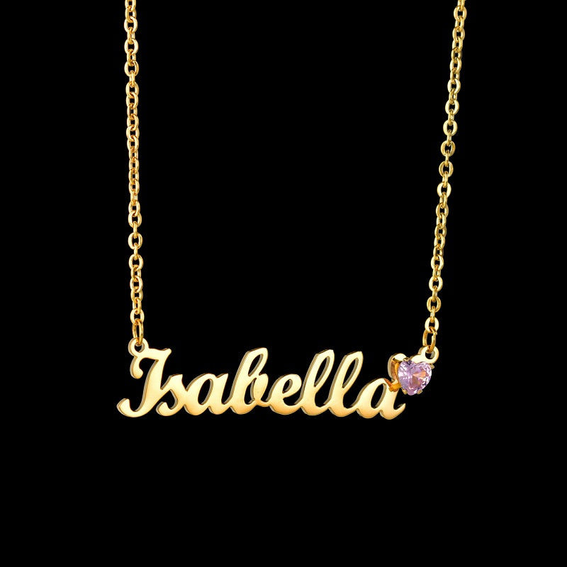 Custom Name Necklace Personalized 18K Gold Plated Nameplate Customized Jewelry Gift for Women