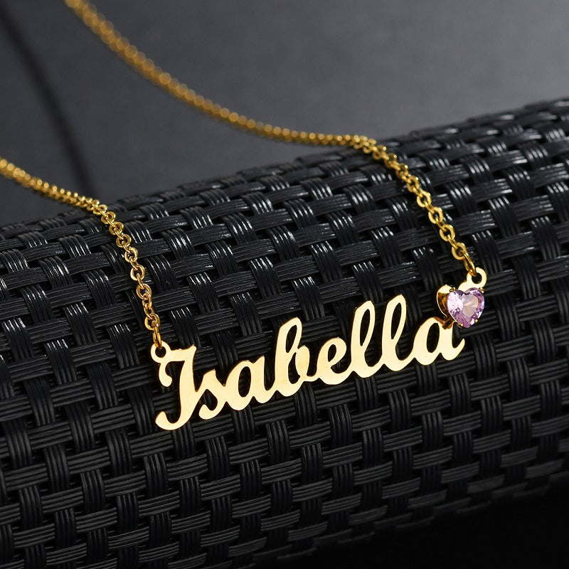 Custom Name Necklace Personalized 18K Gold Plated Nameplate Customized Jewelry Gift for Women