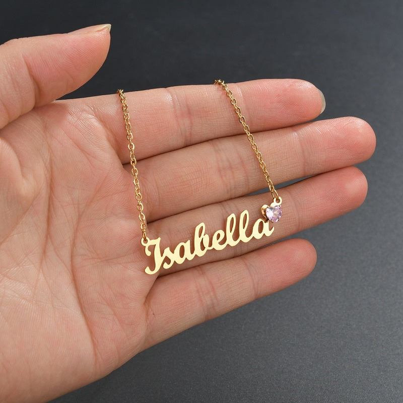 Custom Name Necklace Personalized 18K Gold Plated Nameplate Customized Jewelry Gift for Women