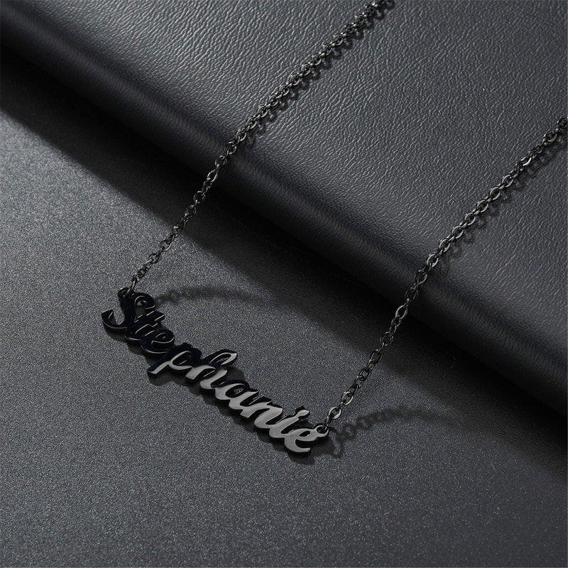 Custom Name Necklace Personalized, Customized Nameplate Necklace Dainty Jewelry Gift for Women, Men