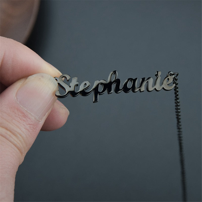 Custom Name Necklace Personalized, Customized Nameplate Necklace Dainty Jewelry Gift for Women, Men