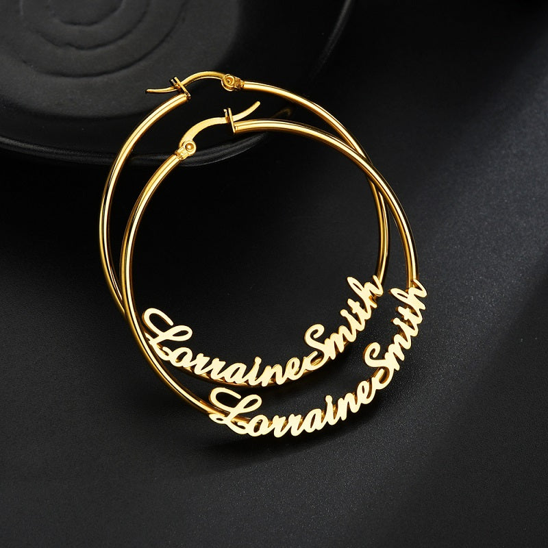 Custom Name Earrings Personalized 18K Gold Plated Customized Earrings Fashion Jewelry Gifts
