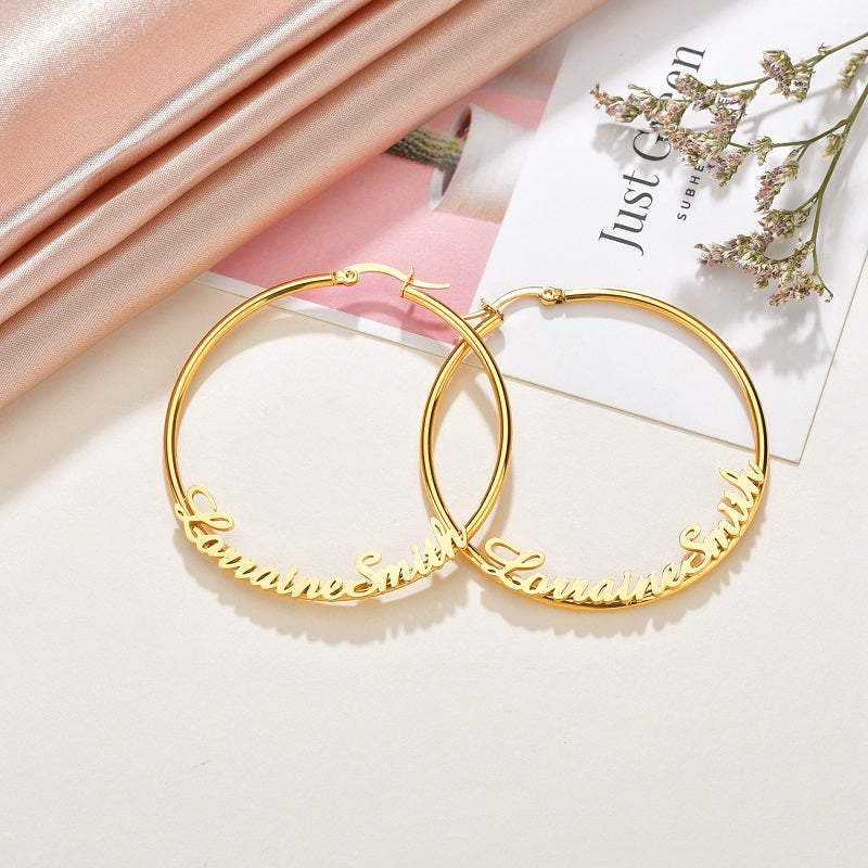 Custom Name Earrings Personalized 18K Gold Plated Customized Earrings Fashion Jewelry Gifts